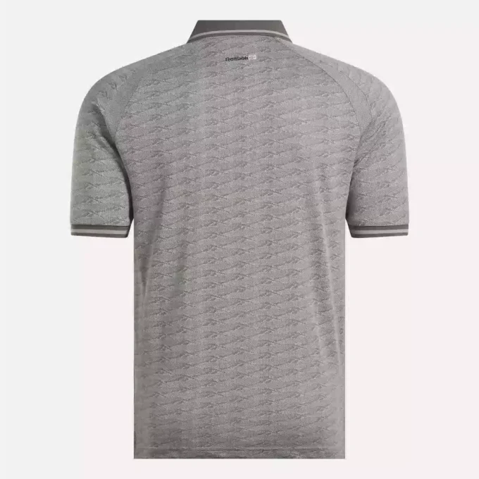 Men’s Short Sleeve Tonal Vector Jacquard Polo Shirt with Tipped Rib Trim
