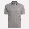 Men’s Short Sleeve Tonal Vector Jacquard Polo Shirt with Tipped Rib Trim