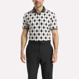 Men’s Short Sleeve Vector Argyle Print Polo