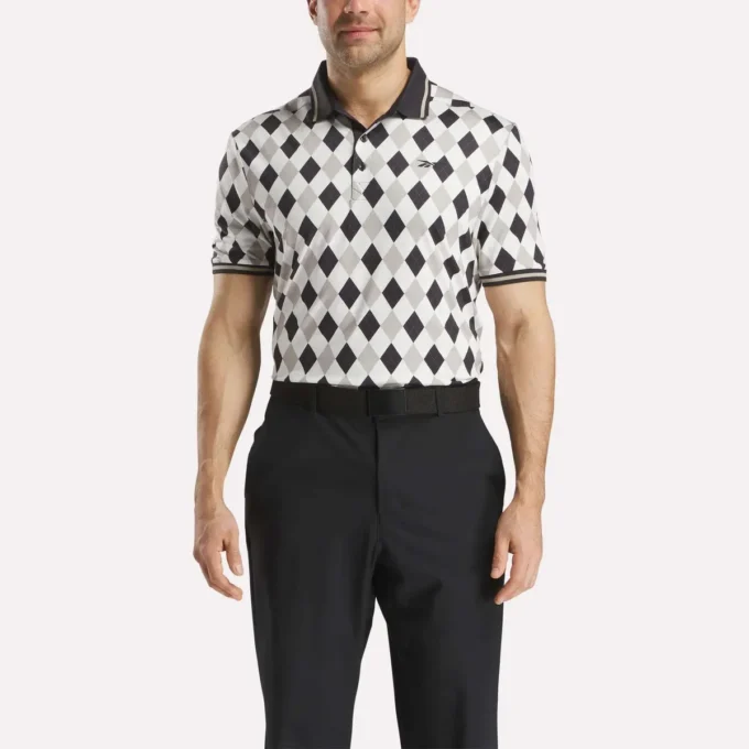 Men’s Short Sleeve Vector Argyle Print Polo Men’s Short Sleeve Vector Argyle Print Polo