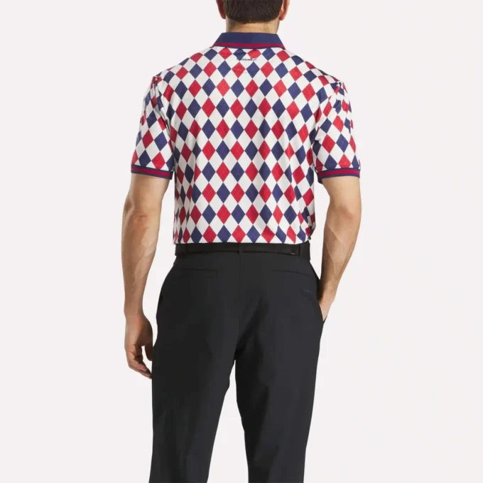 Men’s Short Sleeve Vector Argyle Print Polo Men’s Short Sleeve Vector Argyle Print Polo