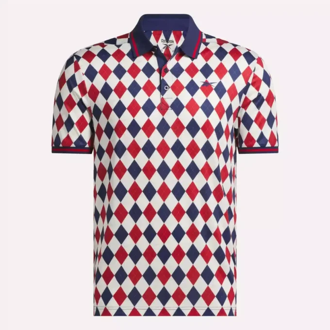 Men’s Short Sleeve Vector Argyle Print Polo Men’s Short Sleeve Vector Argyle Print Polo