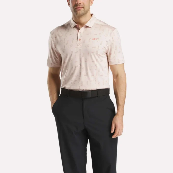 Short Sleeve Tournament Etching Print Polo Shirt Short Sleeve Tournament Etching Print Polo Shirt