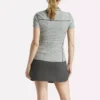 Women’s Cap Sleeve Johnny Collar Micro Floral Polo Shirt Women’s Cap Sleeve Johnny Collar Micro Floral Polo Shirt
