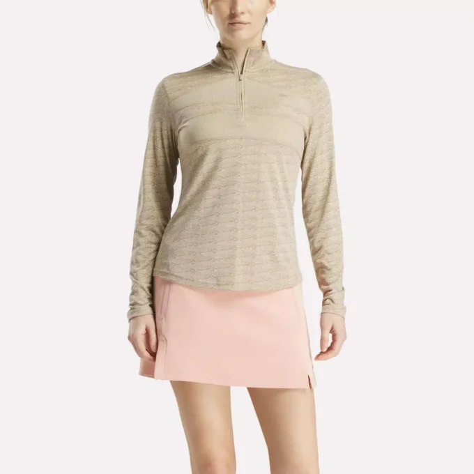 Women’s Long Sleeve Engineered Vector Jacquard 1/4 Zip Golf Pullover Top Women’s Long Sleeve Engineered Vector Jacquard 1/4 Zip Golf Pullover Top
