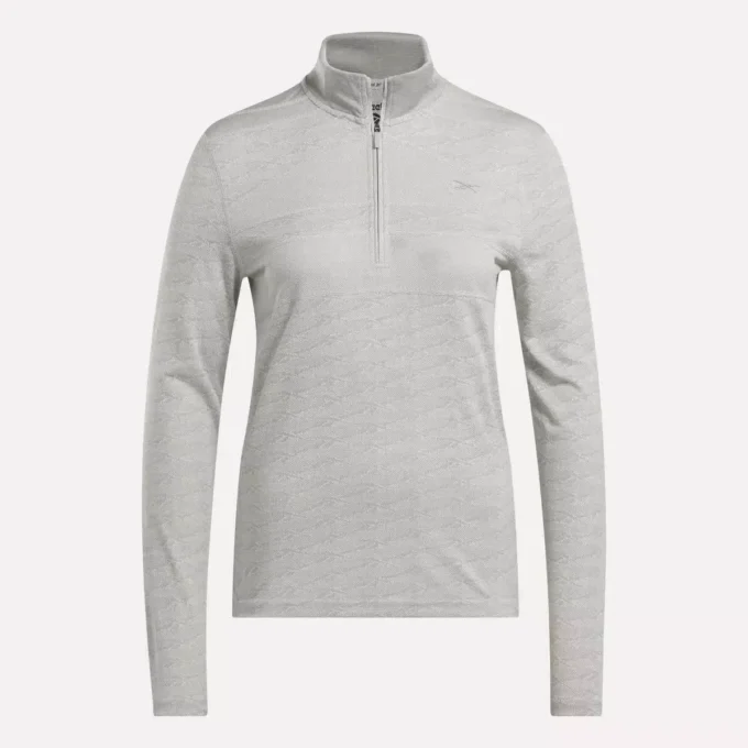 Women’s Long Sleeve Engineered Vector Jacquard 1/4 Zip Golf Pullover Top Women’s Long Sleeve Engineered Vector Jacquard 1/4 Zip Golf Pullover Top