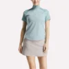 Women’s Short Sleeve 1/4 Zip Mini Argyle Print Top Women’s Short Sleeve 1/4 Zip Mini Argyle Print Top