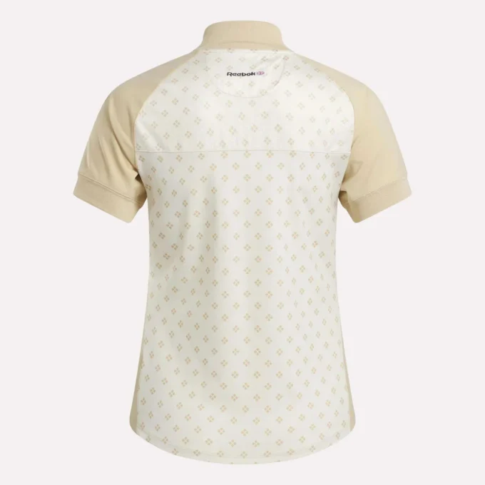 Women’s Short Sleeve 1/4 Zip Mini Argyle Print Top Women’s Short Sleeve 1/4 Zip Mini Argyle Print Top