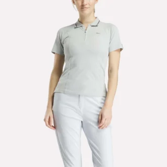 Women’s Short Sleeve Zip Bodycon Golf Polo Shirt