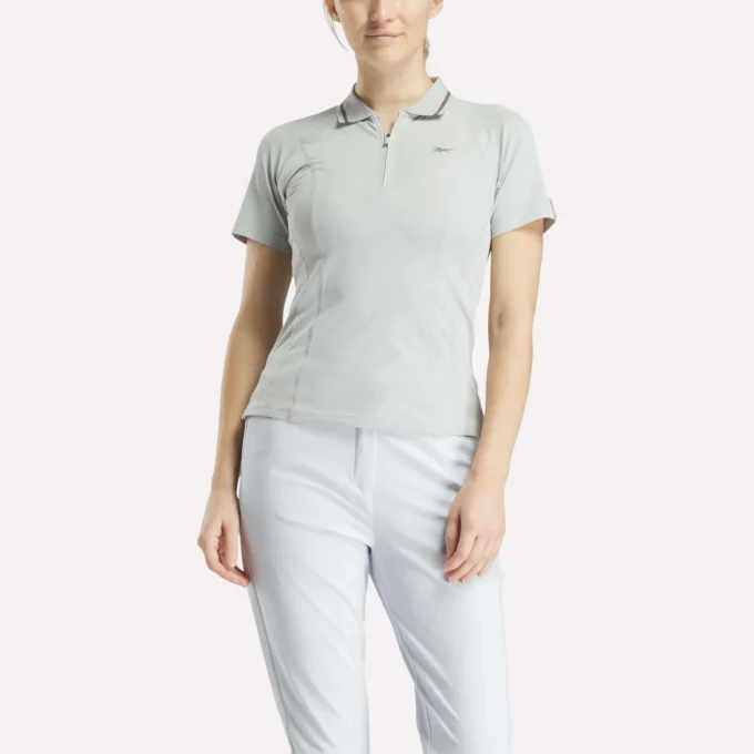 Women’s Short Sleeve Zip Bodycon Golf Polo Shirt Women’s Short Sleeve Zip Bodycon Golf Polo Shirt