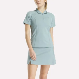 Women’s Short Sleeve Zip Bodycon Golf Polo Shirt Women’s Short Sleeve Zip Bodycon Golf Polo Shirt