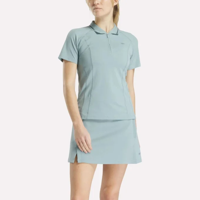 Women’s Short Sleeve Zip Bodycon Golf Polo Shirt Women’s Short Sleeve Zip Bodycon Golf Polo Shirt
