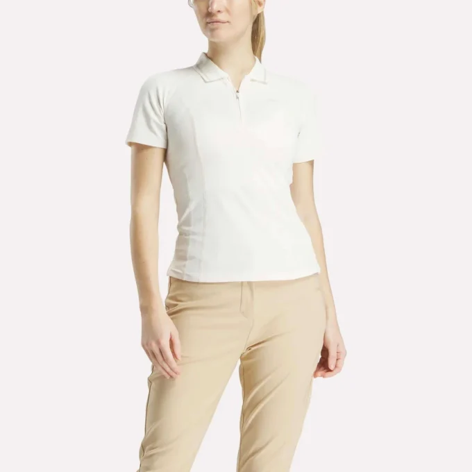 Women’s Short Sleeve Zip Bodycon Golf Polo Shirt Women’s Short Sleeve Zip Bodycon Golf Polo Shirt