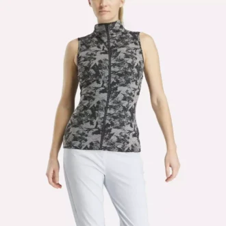 Women’s Sleeveless Mock Neck Golf Top – Vector Abstract Print Women’s Sleeveless Mock Neck Golf Top – Vector Abstract Print