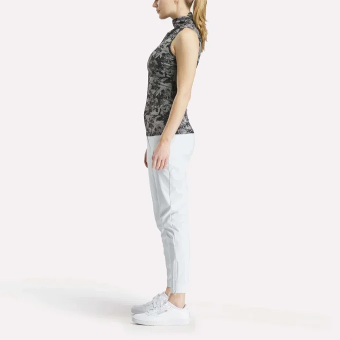 Women’s Sleeveless Mock Neck Golf Top – Vector Abstract Print