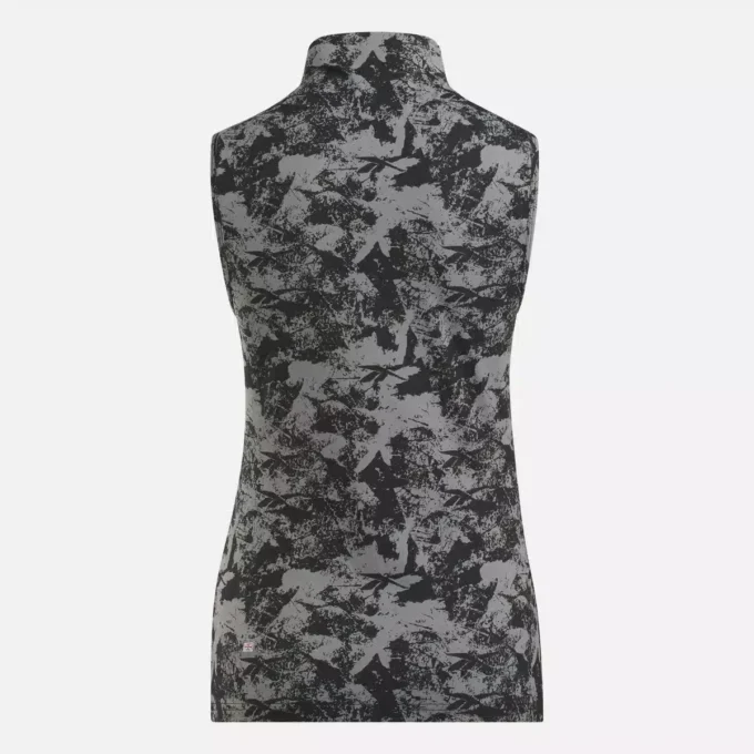 Women’s Sleeveless Mock Neck Golf Top – Vector Abstract Print