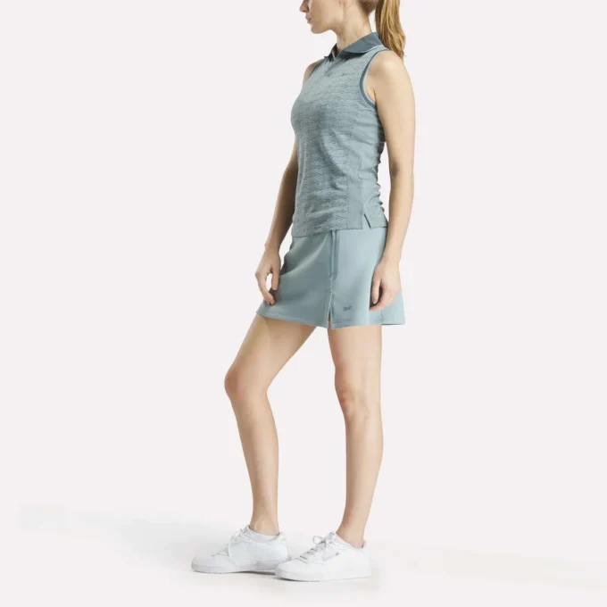 Women’s Sleeveless Tonal Vector Jacquard Golf Polo Shirt Women’s Sleeveless Tonal Vector Jacquard Golf Polo Shirt