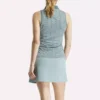 Women’s Sleeveless Tonal Vector Jacquard Golf Polo Shirt Women’s Sleeveless Tonal Vector Jacquard Golf Polo Shirt