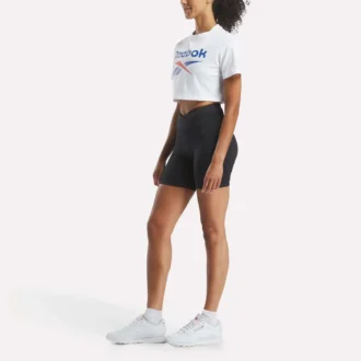 Women’s Two-Color Logo Crew Cropped Short Sleeve Tee